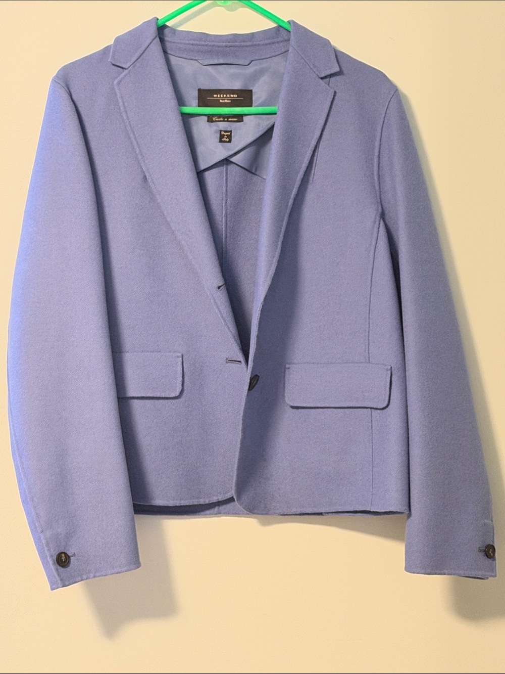 Weekend Max Mara Lavender Notch Lapel Wool-Blend Blazer